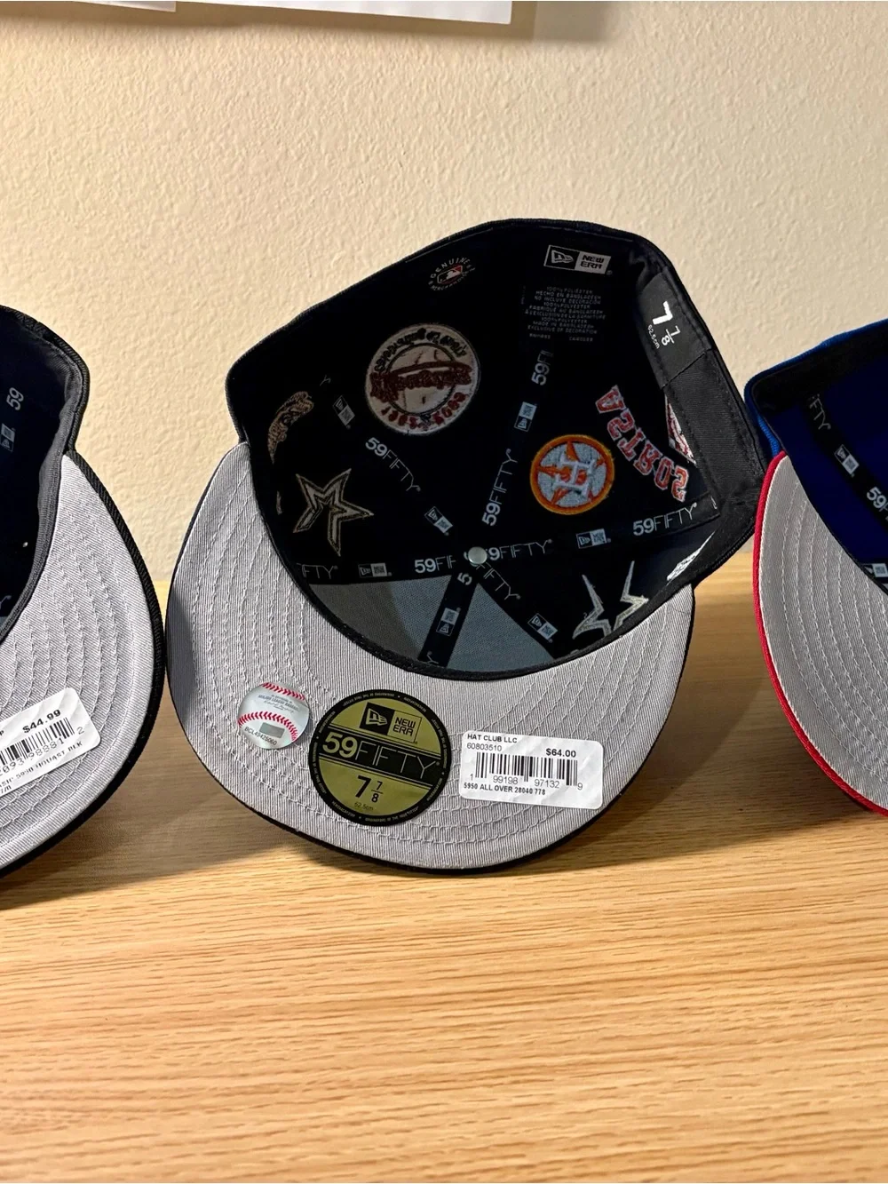 Houston Astros New Era 59FIFTY Hat Lot – 3 Fitted Caps Size 7 7/8